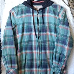 Flanel Zip Up Hoodie